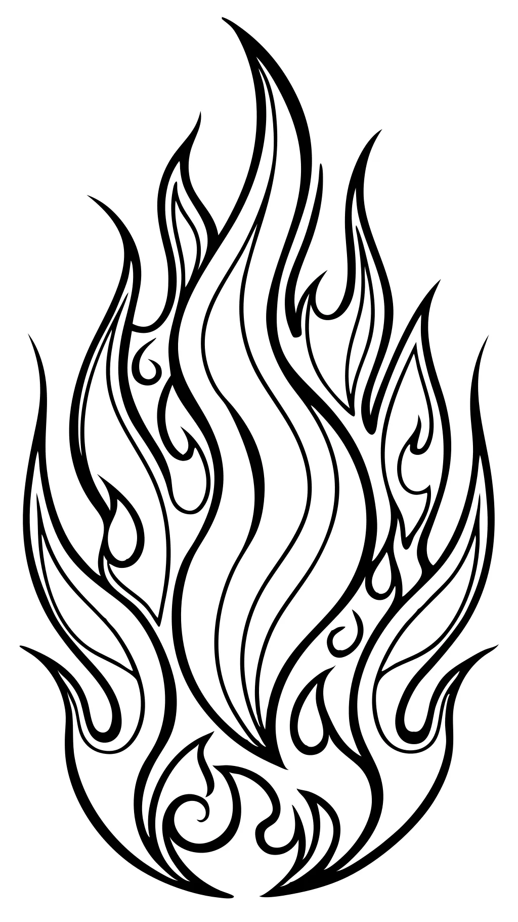 fire flame coloring page